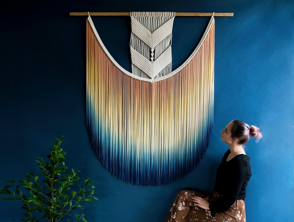 Large DipDyed Macrame Wall Hanging Textile Art Wall Decor POPSUGAR