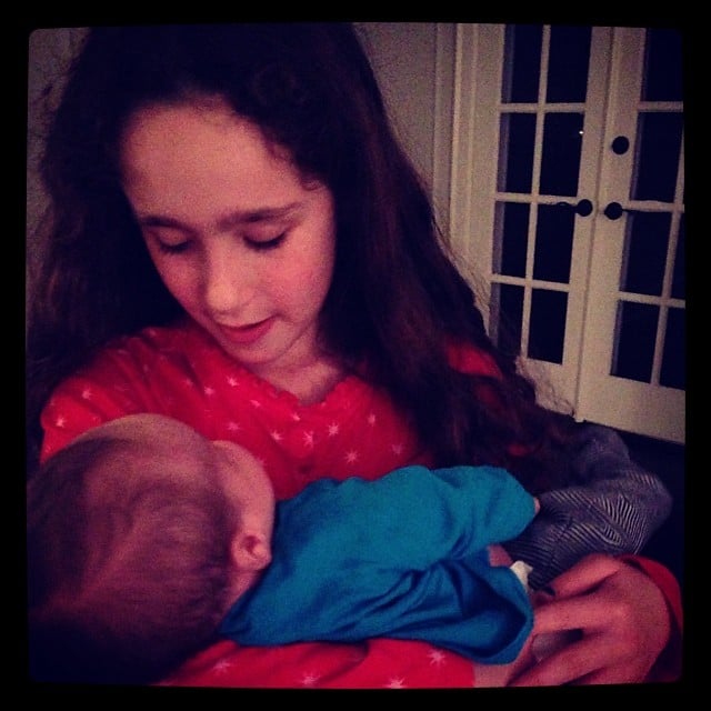Poet Goldberg showed off her baby-whisperer talent to her baby brother, Lyric.
Source: Instagram user moonfrye