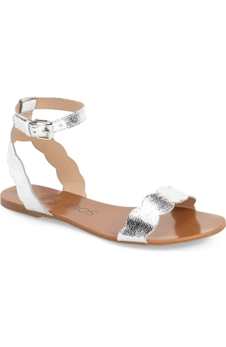 Sole Society Odette Scalloped Ankle Strap Flat Sandal ($65) | Should I ...