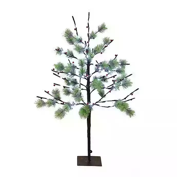 3-ft Puleo International Christmas Twig Tree With Twinkling White LED Lights