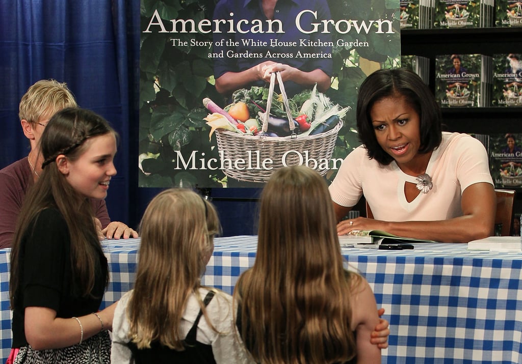 When she wrote a book encouraging healthy eating and signed copies for young girls