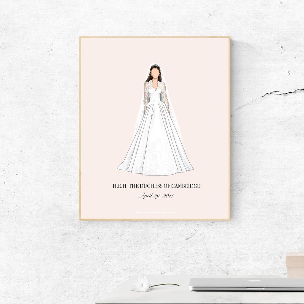 Kate Middleton Wedding Dress Wall Art