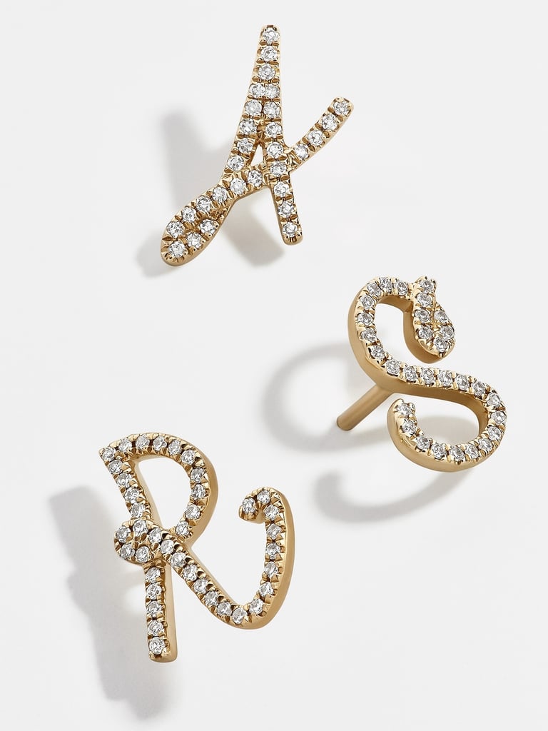 BaubleBar's Diamond Graffiti Letter Single Stud Earrings