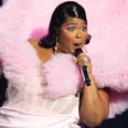 Lizzo Performed Wearing a Fluffy Pink Headboard at the Brit Awards