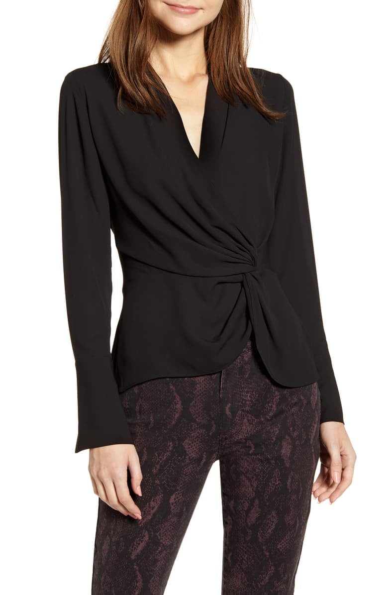 Chelsea28 Surplice Twist-Front Top