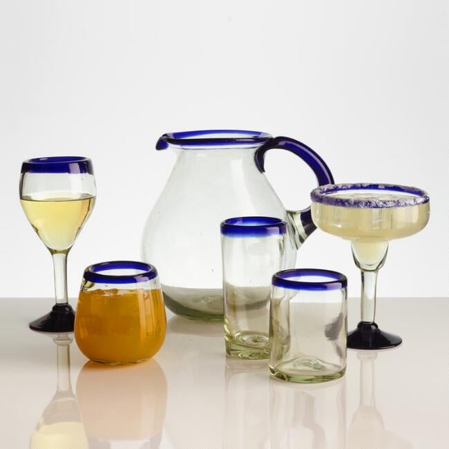 Blue Rocco Glassware Collection