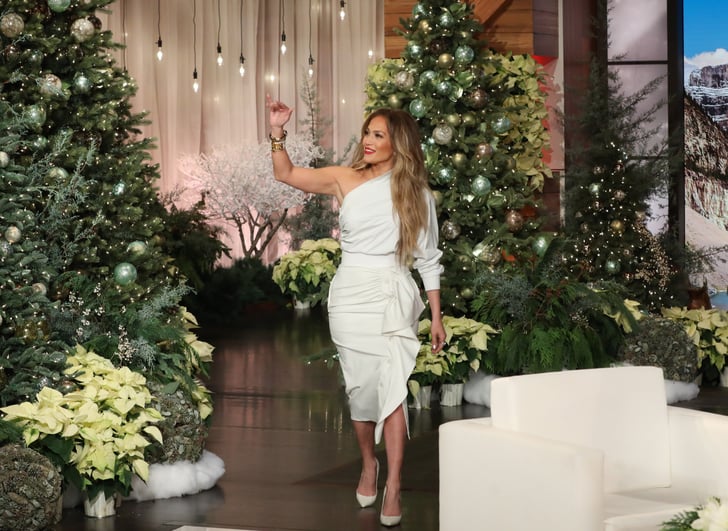 J Lo White Outfit on Ellen 2018