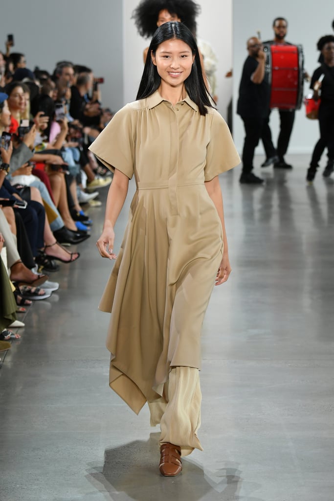 A Shirtdress Over Pants on the Deveaux Runway during New York Fashion Week