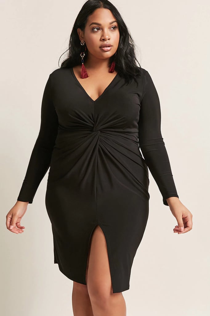 Forever 21 Plunging Twist-Front Dress | Kim Kardashian's Black Dress ...