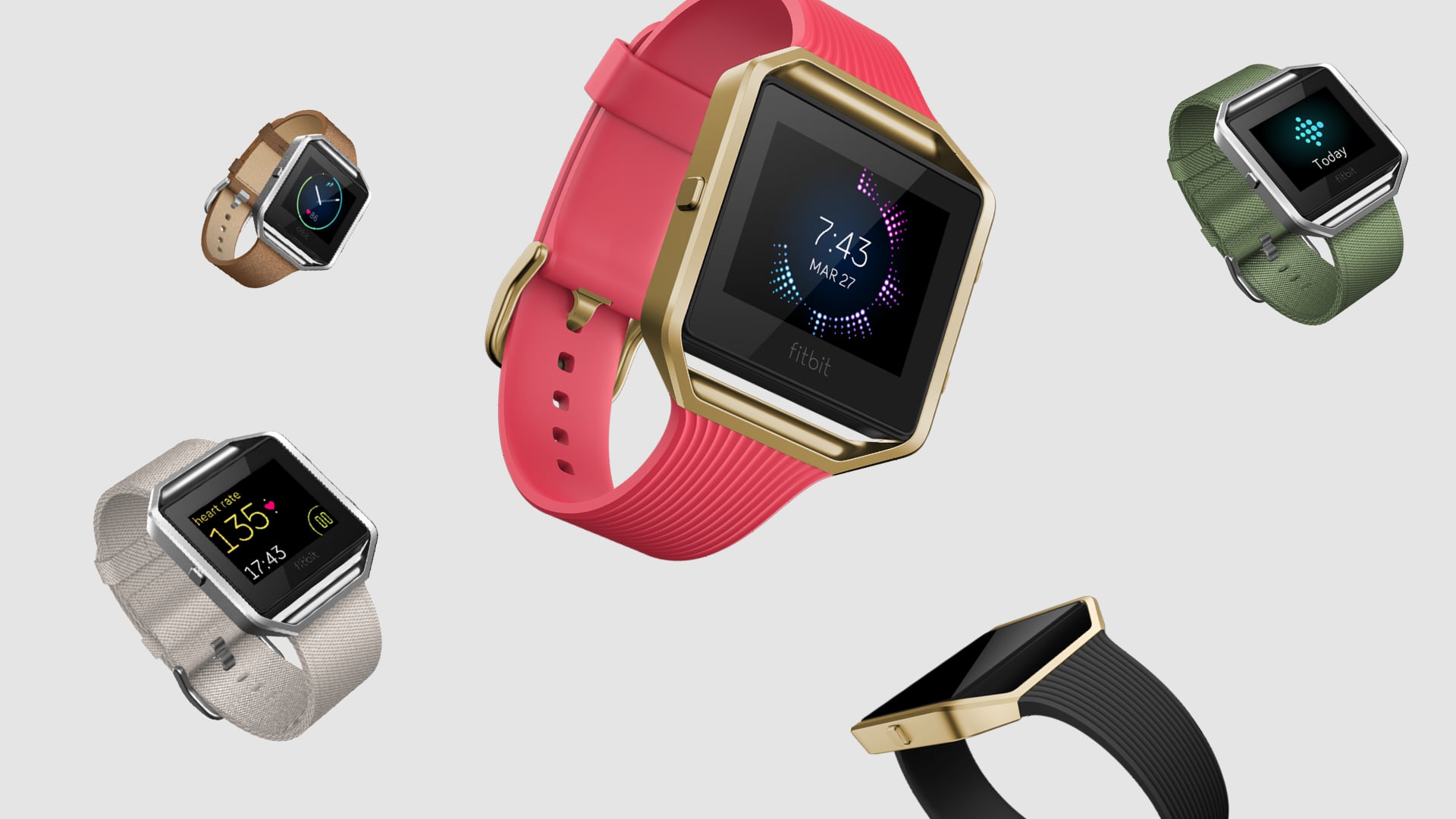 Fitbit blaze pink hot sale and gold band