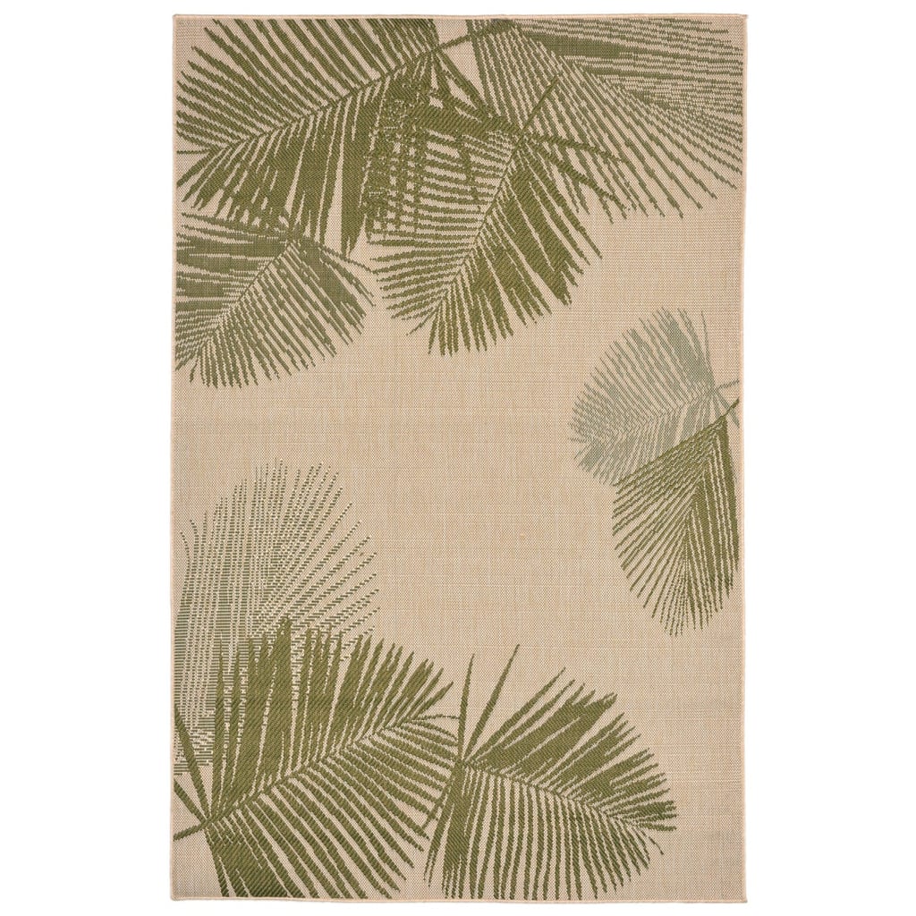 Natural and Green Palm Rug