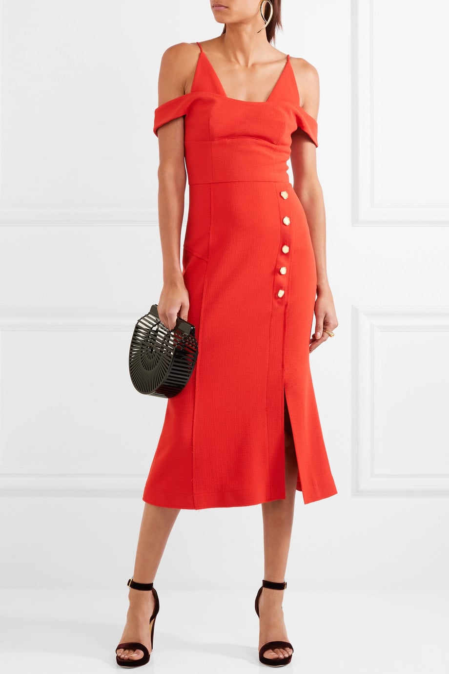 Cold shoulder 2025 midi dress uk
