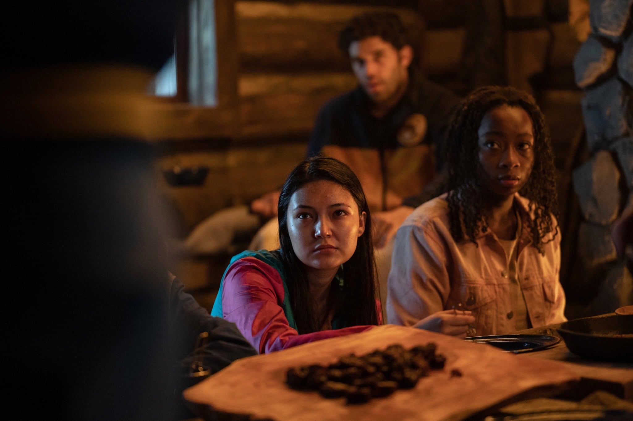 YELLOWJACKETS, from left: Alexa Barajas, Steven Krueger, Princess Davis, 'Sic Transit Gloria Mundi', (Season 1, ep. 110, aired Jan. 16, 2022). photo: Kailey Schwerman / ©Showtime / Courtesy Everett Collection