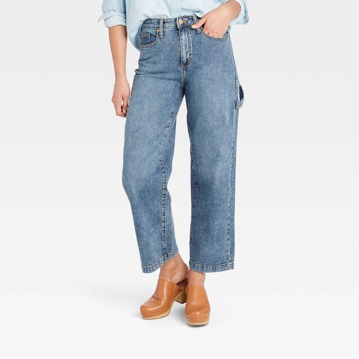Dapper Denim: Universal Thread High-Rise Wide Leg Carpenter Cropped Jeans