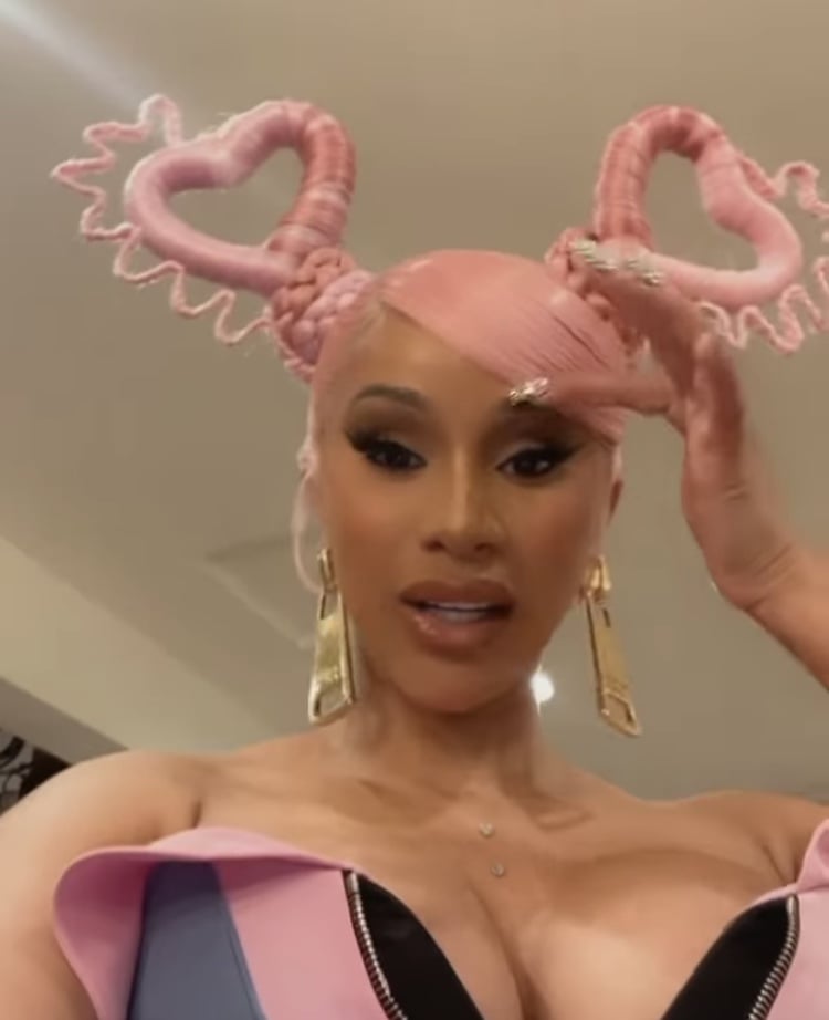 Cardi B Wears Pink, Heart-Shaped Pigtails August 2020