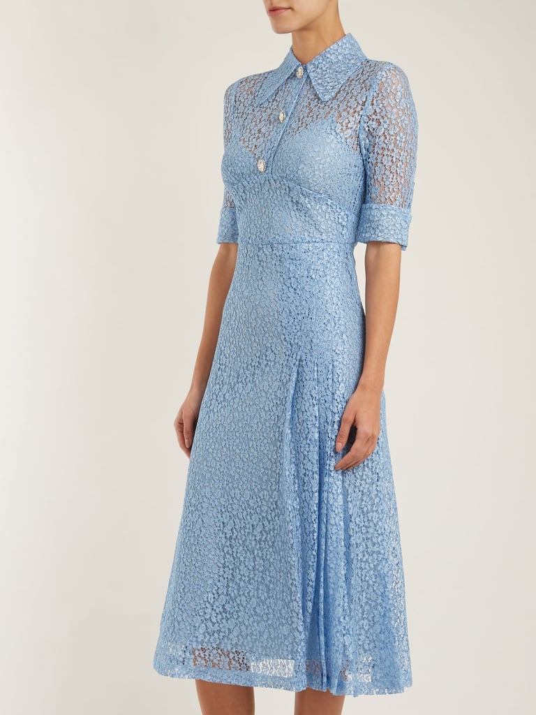 Alessandra Rich Sable Nurse Floral-Lace Dress | Pippa Middleton Blue ...