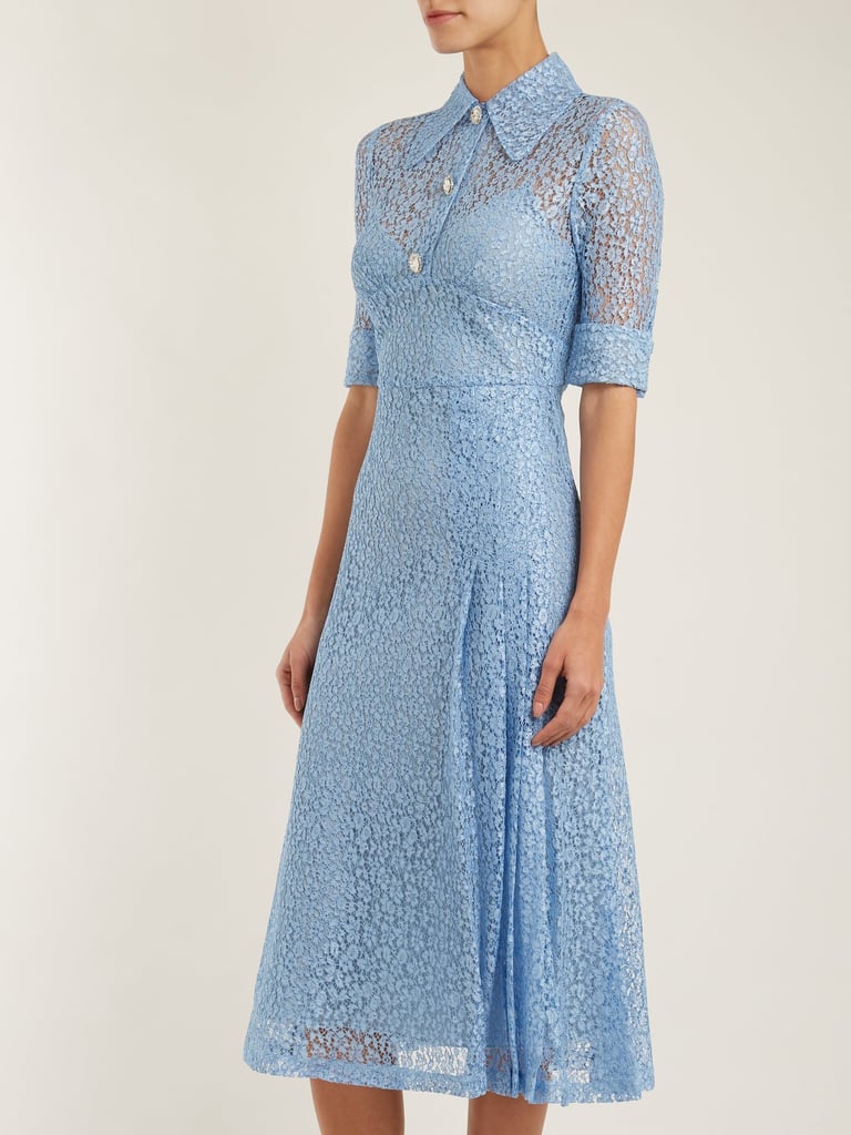 Alessandra Rich Sable Nurse Floral-Lace Dress
