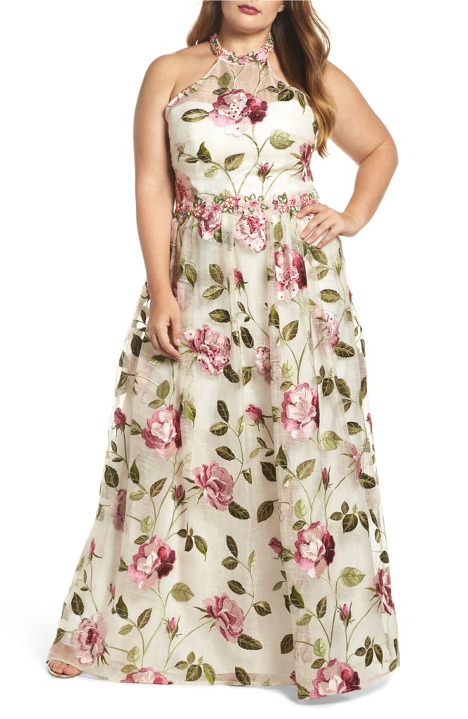 Mac Duggal Floral Halter Gown | What to Wear to a Beach Wedding 2018 | POPSUGAR Fashion Photo 11