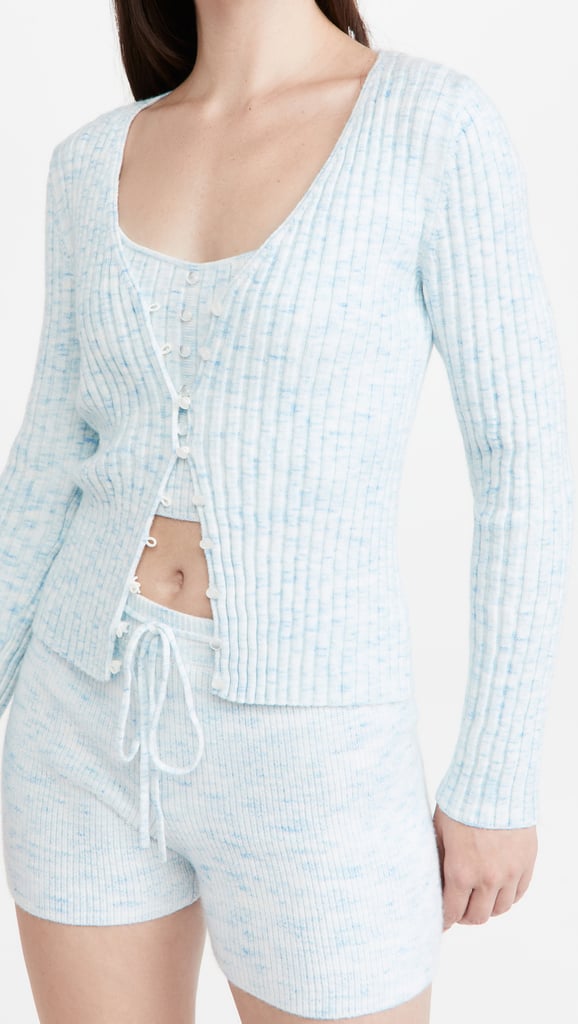 A Soft Set: Wayf Frenchie Ribbed Cardigan and Cami Top