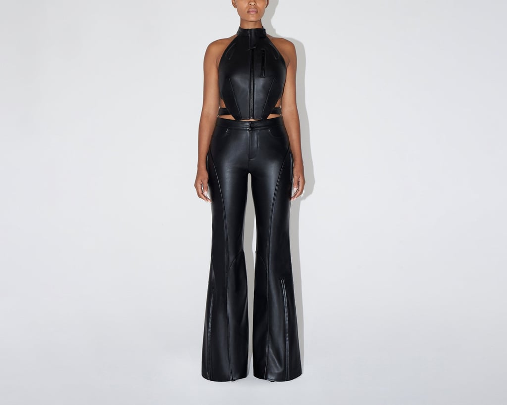 Khy Faux Leather Open Back Top