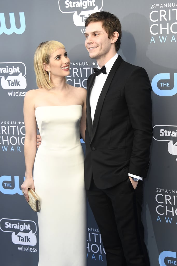 Evan Peters and Emma Roberts at 2018 Critics' Choice Awards