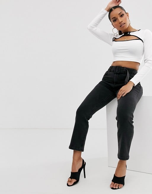 ASOS Design Petite Cutout-Front Crop Top