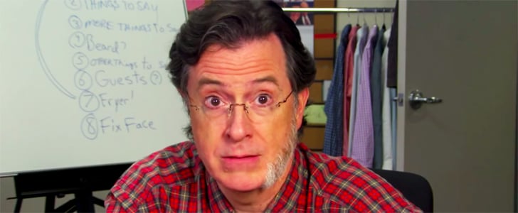 Stephen Colbert Shaves His Colbeard Popsugar Entertainment 