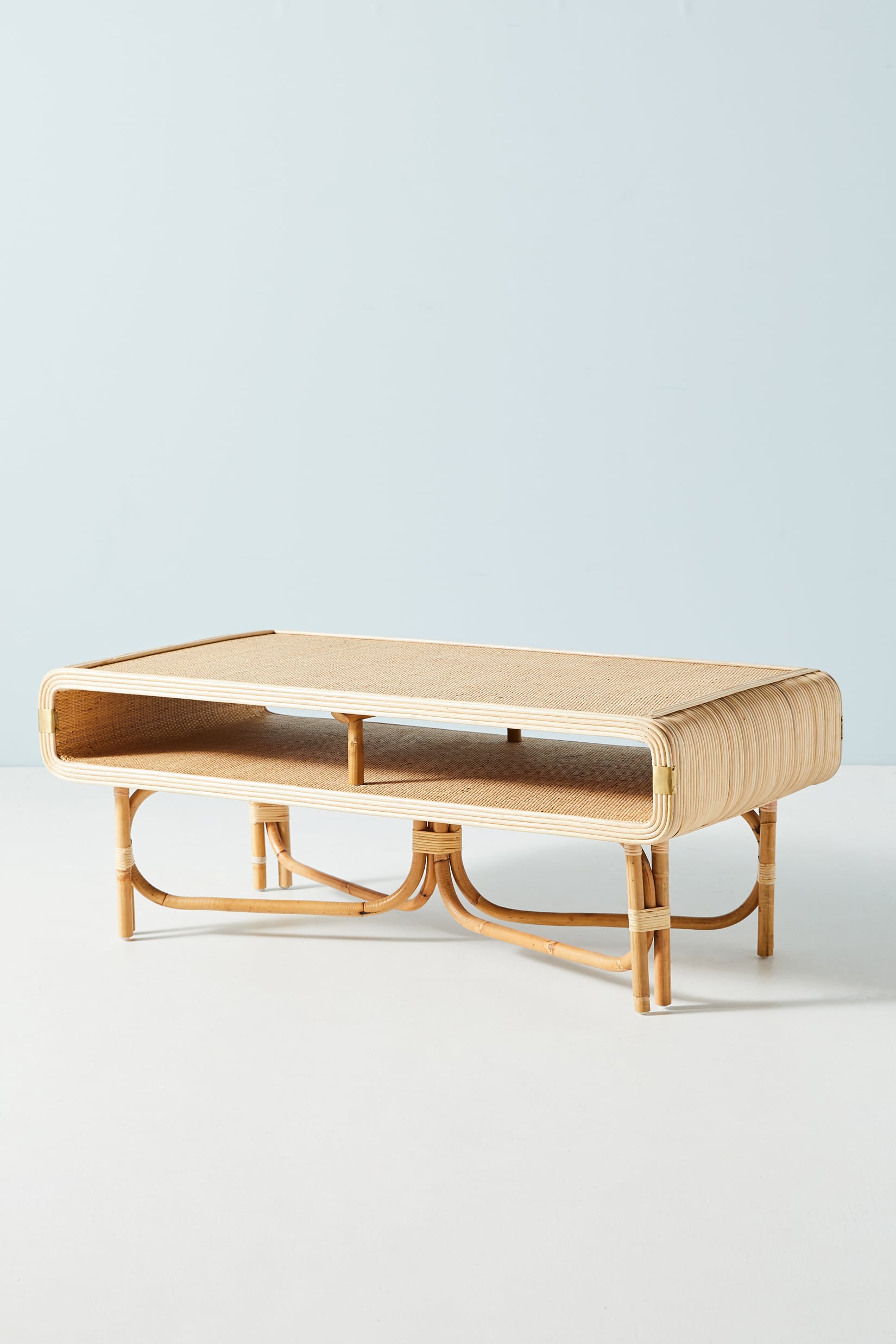 Anthropologie rattan outlet coffee table