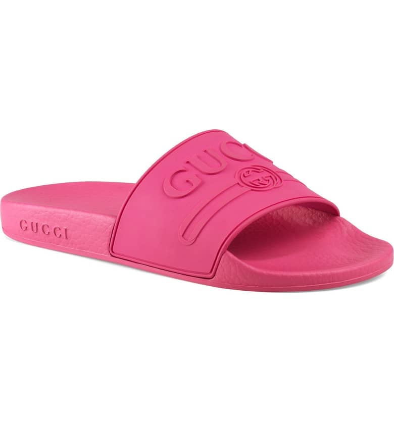 Gucci Pursuit Logo Slide Sandals