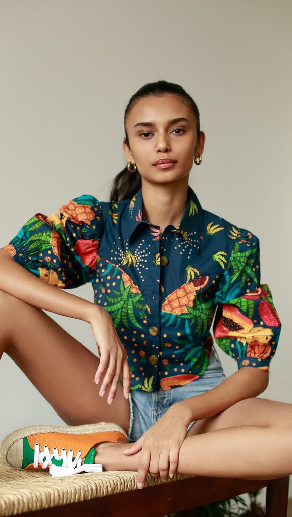 Farm Rio Fruit Forest Western Cropped Shirt