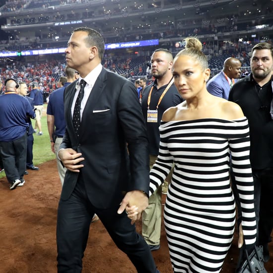 Jennifer Lopez's Striped Dress at Baseball Game 2018