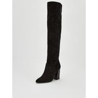 V by Very Leona Point Flare Block Heel Over The Knee Boots