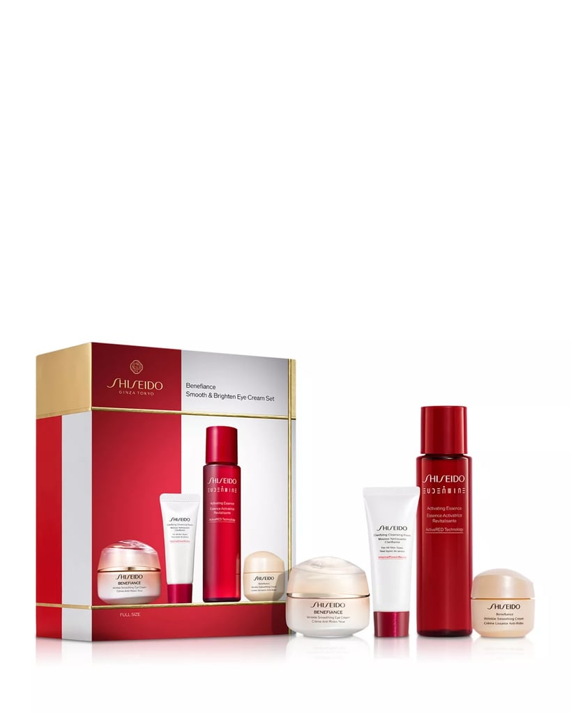 Shiseido Benefiance Gift Set ($67)
This skin-care set is your ticket to smooth, bright skin this holiday season. Valued at $139, the gift set contains Shiseido's Clarifying Cleansing Foam to rinse away dirt, makeup, and impurities, the Eudermine Activating Essence, which has a blend of hyaluronic acid and vitamin C to hydrate and brighten, the Benefiance Wrinkle Smoothing Cream to plump, treat, and provide antioxidant protection, and Benefiance Wrinkle Smoothing Eye Cream to target the delicate skin around your eyes.