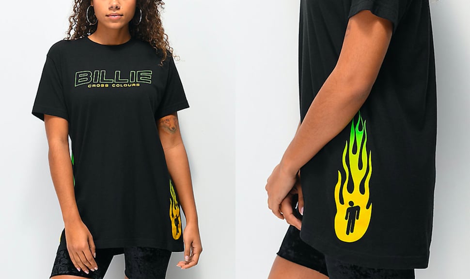 Cross Colours x Billie Eilish Flame Black T-Shirt