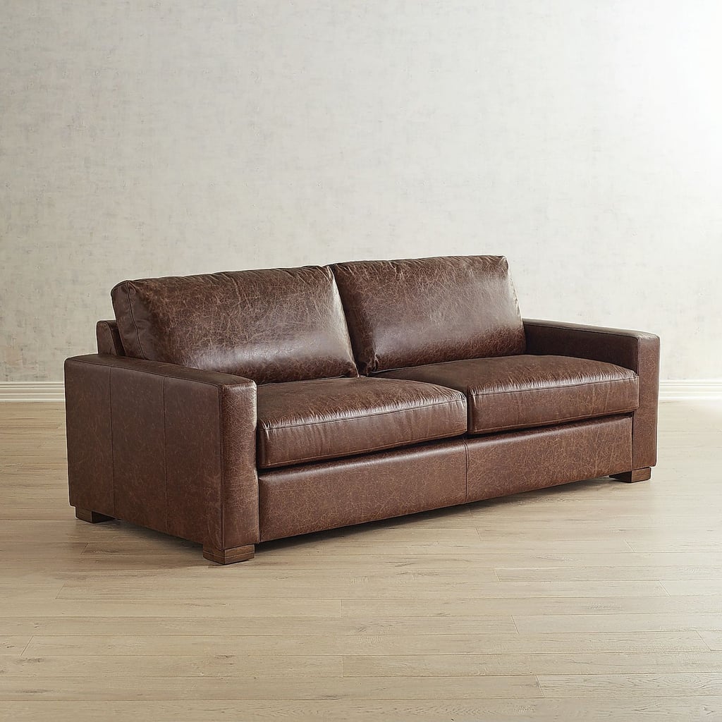 Southern Sown Leather Sofa ($3,000)