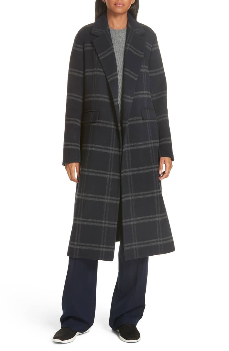 Vince Shadow Plaid Coat