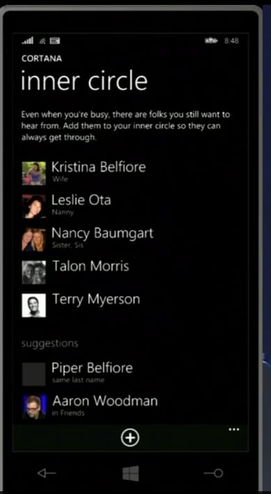 Cortana knows who's important to you.