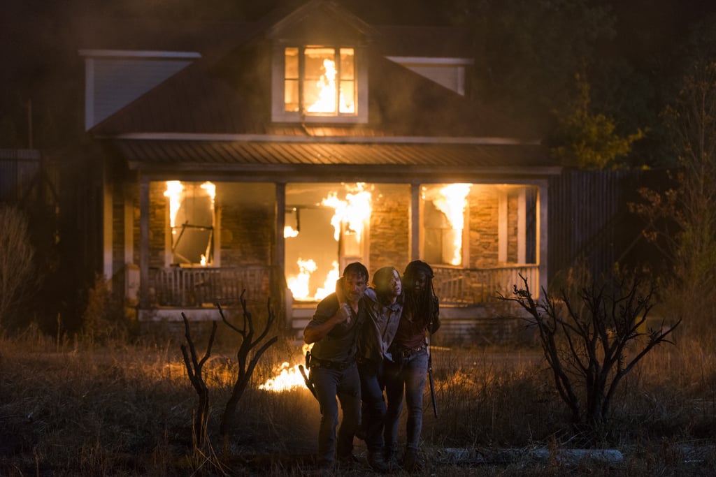 By the time Michonne and Rick reach Carl, he is not well. There's a strong chance he's mere hours (if not minutes!) away from turning into a Walker. Given the action in this picture, it seems the priority is to get him to safety. I'd assume this is after Negan is long gone. They want to give Carl a comfortable place to rest. He needs a safe space for his final moments.

    Related:

            
            
                                    
                            

            You Know How Carl Is About to Die? Yeah, That Doesn't Happen in The Walking Dead Comics