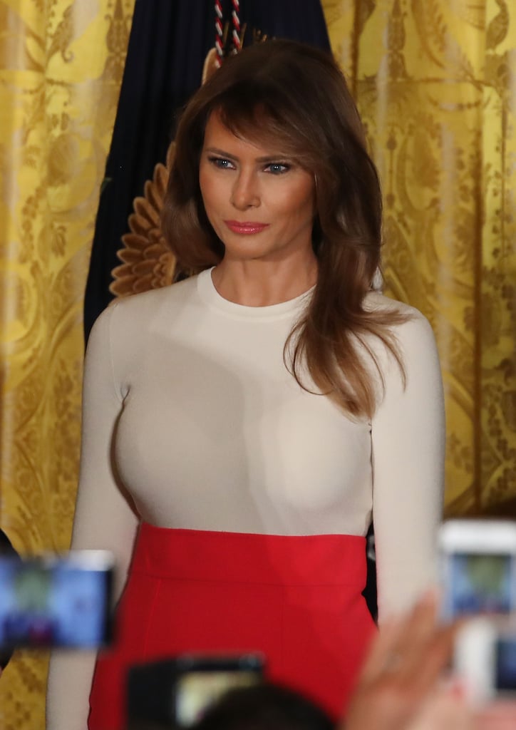 Melania Trump Red Skirt For Hispanic Heritage Month