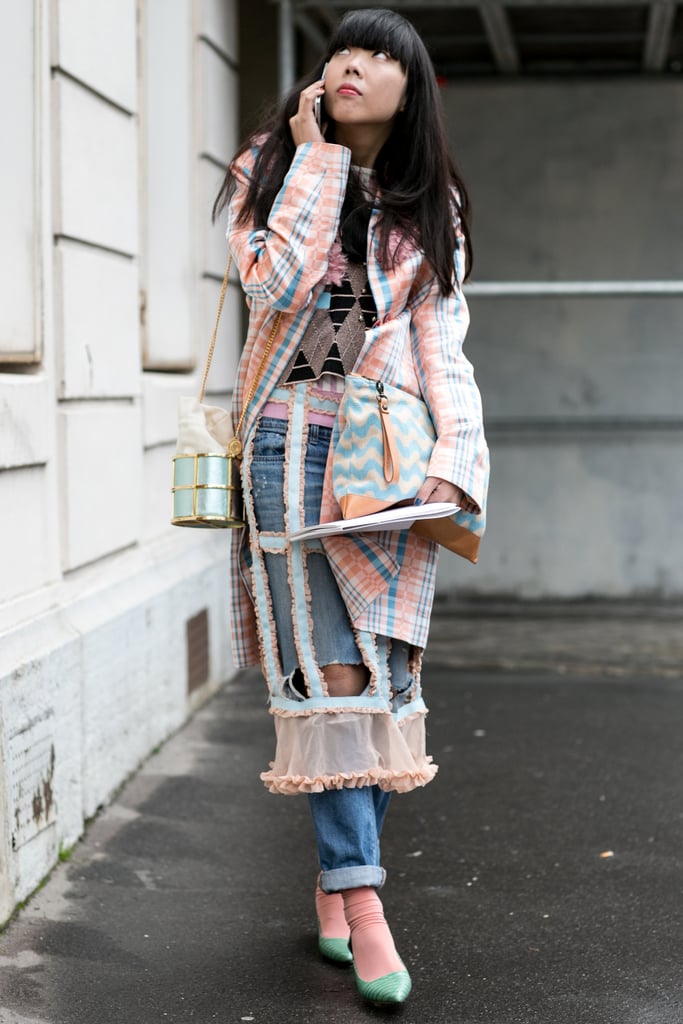 Susie Bubble's cutout plaid layers would be better suited for the runway than the street.