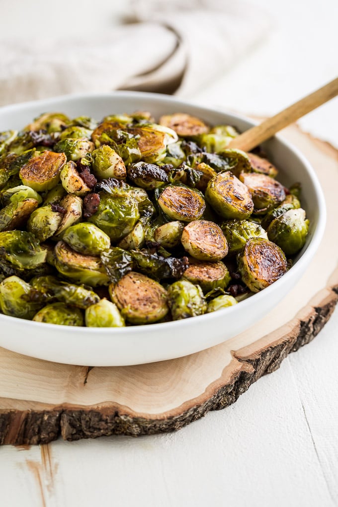 Caramelized Bacon Balsamic Brussels Sprouts