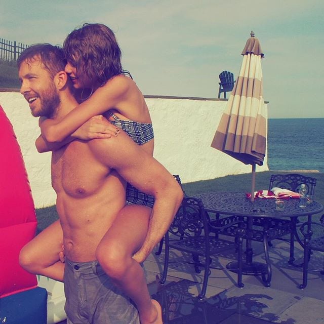 Calvin Harris gave Taylor a sexy piggyback ride.