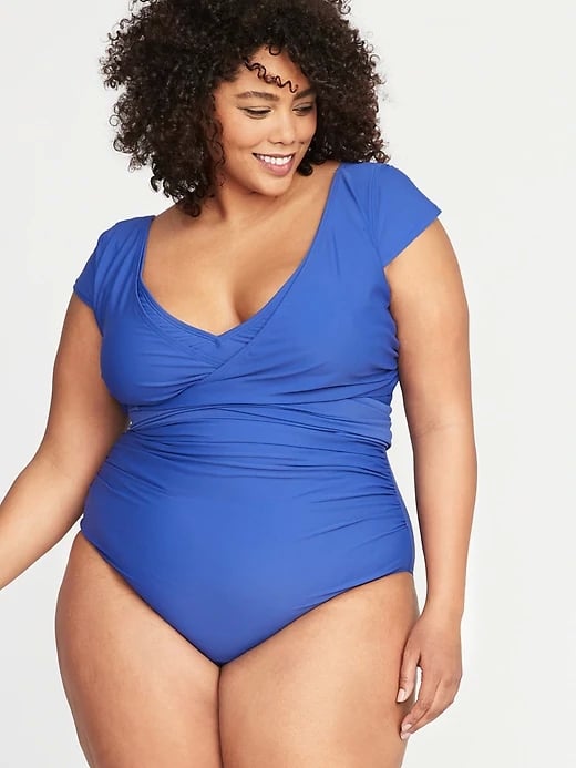 Old Navy Wrap-Front Secret-Slim Tie-Back Swimsuit