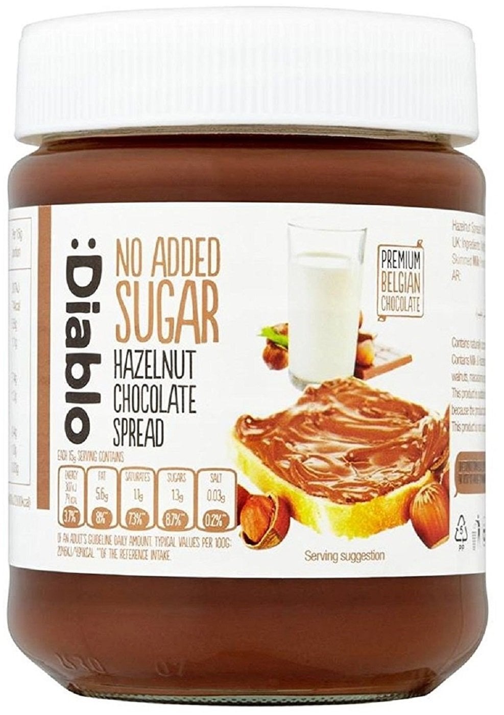 Healthy chocolate spread top