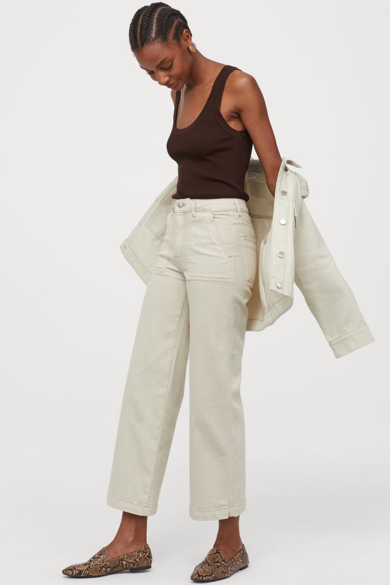 H&M Wide High Jeans 2019/wide leg pants  High jeans, Best jeans, Sweater  layering