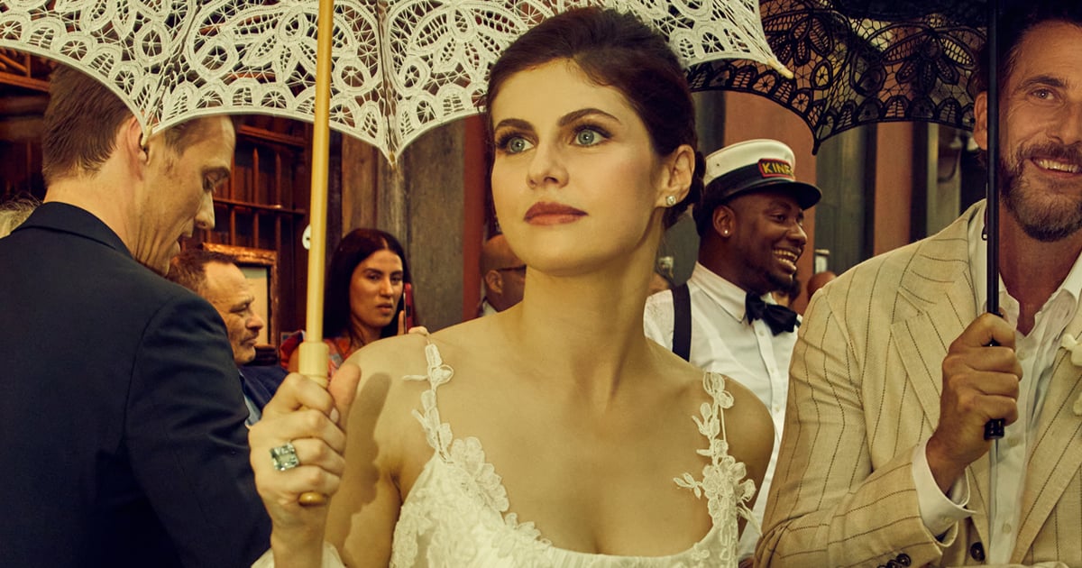Alexandra Daddario Gets Married in a Silk Gown and Floor-Length Wedding Veil