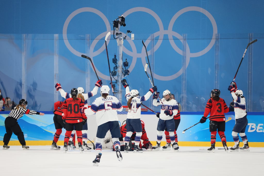 Amanda Kessel Celebrates a Late Goal