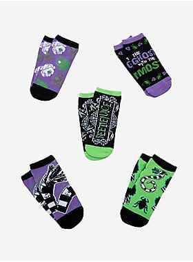 Beetlejuice Ghost With the Most No-Show Socks 5 Pair