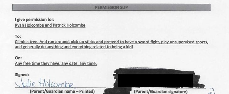 Mom Makes Permission Slip So Sons Can Climb a Tree
