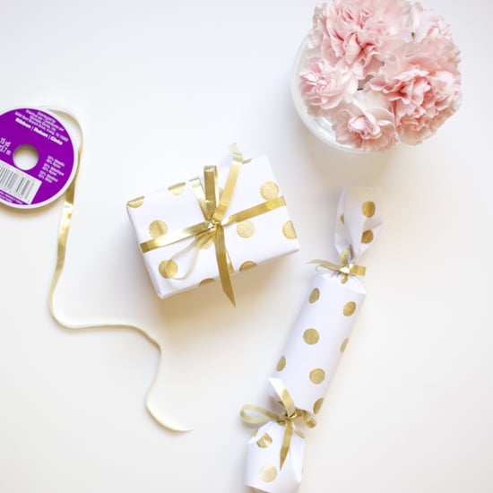 DIY Gold Polka-Dot Gift Wrap